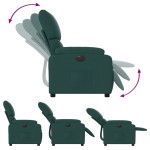 vidaXL Fotoliu rabatabil electric, verde închis, material textil vidaXL Fotoliu rabatabil electric, verde închis, material textil