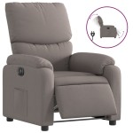 vidaXL Fotoliu rabatabil electric, gri taupe, material textil
