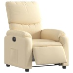 vidaXL Fotoliu rabatabil electric, crem, material textil