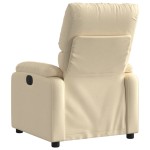 vidaXL Fotoliu rabatabil electric, crem, material textil