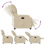 vidaXL Fotoliu rabatabil electric, crem, material textil