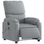 vidaXL Fotoliu electric de masaj rabatabil, gri deschis, microfibră