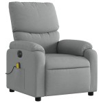 vidaXL Fotoliu electric de masaj rabatabil, gri deschis, microfibră