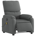 vidaXL Fotoliu electric de masaj rabatabil, gri închis, textil