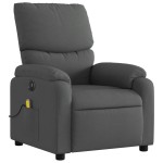vidaXL Fotoliu electric de masaj rabatabil, gri închis, textil