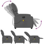 vidaXL Fotoliu electric de masaj rabatabil, gri închis, textil