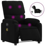vidaXL Fotoliu electric de masaj rabatabil, negru, textil vidaXL Fotoliu electric de masaj rabatabil, negru, textil