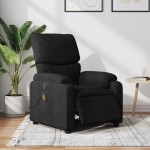 vidaXL Fotoliu electric de masaj rabatabil, negru, textil vidaXL Fotoliu electric de masaj rabatabil, negru, textil