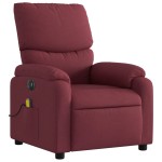 vidaXL Fotoliu electric de masaj rabatabil, roșu vin, textil vidaXL Fotoliu electric de masaj rabatabil, roșu vin, textil