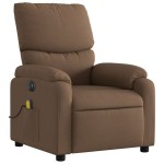 vidaXL Fotoliu electric de masaj rabatabil, maro, textil