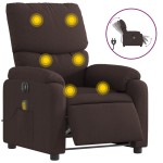 vidaXL Fotoliu electric de masaj rabatabil, maro închis, textil