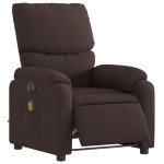 vidaXL Fotoliu electric de masaj rabatabil, maro închis, textil