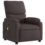 vidaXL Fotoliu electric de masaj rabatabil, maro închis, textil