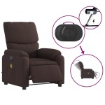 vidaXL Fotoliu electric de masaj rabatabil, maro închis, textil