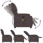 vidaXL Fotoliu electric de masaj rabatabil, maro închis, textil
