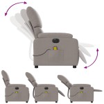 vidaXL Fotoliu electric de masaj rabatabil, gri taupe, textil