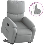 vidaXL Fotoliu rabatabil cu ridicare, gri deschis, material textil