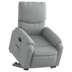 vidaXL Fotoliu rabatabil cu ridicare, gri deschis, material textil