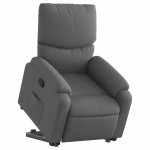 vidaXL Fotoliu rabatabil cu ridicare pe verticală, gri închis, textil