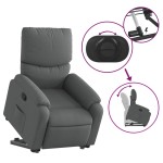 vidaXL Fotoliu rabatabil cu ridicare pe verticală, gri închis, textil