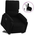 vidaXL Fotoliu rabatabil cu ridicare pe verticală, negru, textil