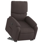 vidaXL Fotoliu rabatabil cu ridicare pe verticală, maro închis, textil