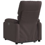 vidaXL Fotoliu rabatabil cu ridicare pe verticală, maro închis, textil
