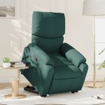vidaXL Fotoliu rabatabil ridicare pe verticală, verde închis, textil vidaXL Fotoliu rabatabil ridicare pe verticală, verde închis, textil