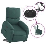 vidaXL Fotoliu rabatabil ridicare pe verticală, verde închis, textil vidaXL Fotoliu rabatabil ridicare pe verticală, verde închis, textil