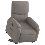 vidaXL Fotoliu rabatabil cu ridicare pe verticală, gri taupe, textil vidaXL Fotoliu rabatabil cu ridicare pe verticală, gri taupe, textil