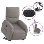 vidaXL Fotoliu rabatabil cu ridicare pe verticală, gri taupe, textil vidaXL Fotoliu rabatabil cu ridicare pe verticală, gri taupe, textil