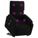 vidaXL Fotoliu rabatabil de masaj, cu ridicare, negru, material textil