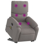 vidaXL Fotoliu rabatabil de masaj cu ridicare, gri taupe, textil