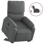 vidaXL Fotoliu electric rabatabil cu ridicare, gri închis, textil
