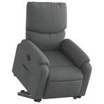 vidaXL Fotoliu electric rabatabil cu ridicare, gri închis, textil