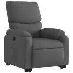 vidaXL Fotoliu electric rabatabil cu ridicare, gri închis, textil