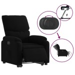 vidaXL Fotoliu electric rabatabil cu ridicare, negru, textil