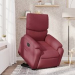 vidaXL Fotoliu electric rabatabil cu ridicare, roșu vin, textil