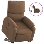 vidaXL Fotoliu electric rabatabil cu ridicare, maro, textil