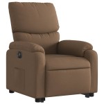 vidaXL Fotoliu electric rabatabil cu ridicare, maro, textil