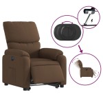 vidaXL Fotoliu electric rabatabil cu ridicare, maro, textil