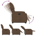 vidaXL Fotoliu electric rabatabil cu ridicare, maro, textil