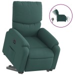 vidaXL Fotoliu electric rabatabil cu ridicare, verde închis, textil