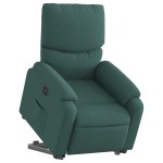 vidaXL Fotoliu electric rabatabil cu ridicare, verde închis, textil