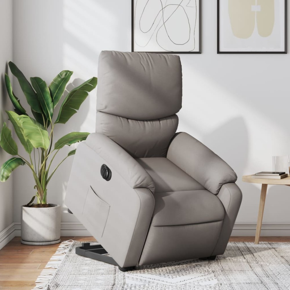 vidaXL Fotoliu electric rabatabil cu ridicare, gri taupe, textil