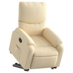 vidaXL Fotoliu electric rabatabil cu ridicare, crem, textil
