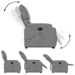 vidaXL Fotoliu electric masaj rabatabil cu ridicare, gri închis textil