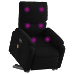 vidaXL Fotoliu electric de masaj rabatabil cu ridicare, negru, textil