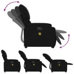 vidaXL Fotoliu electric de masaj rabatabil cu ridicare, negru, textil