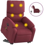 vidaXL Fotoliu de masaj electric rabatabil cu ridicare roșu vin textil